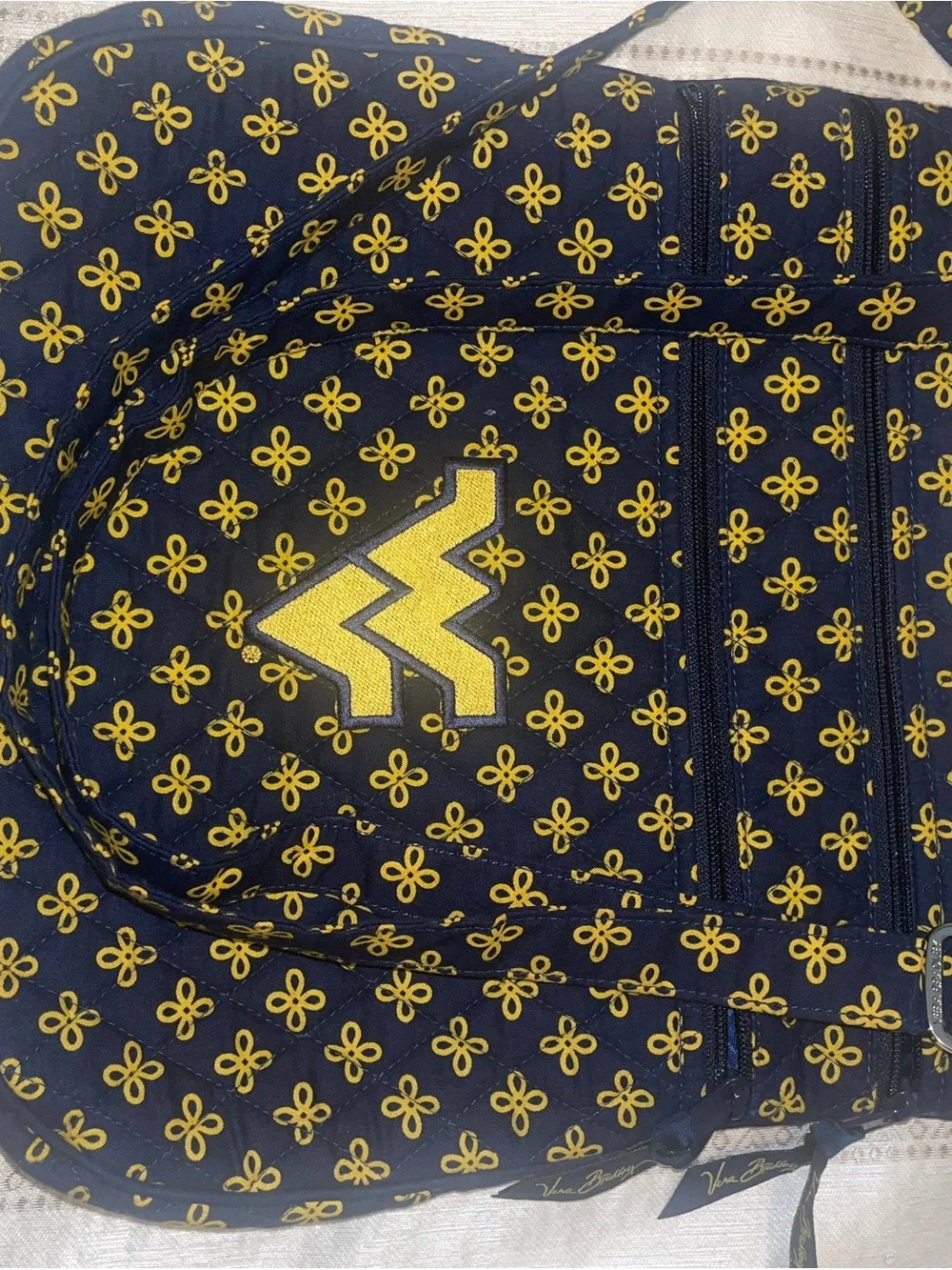 Vera Bradley West Virginia Crossbody Bag in Navy and Yellow